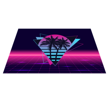 Bordstabletter modernt retro palm geometri - Tenstickers