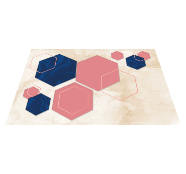 Bordstabletter modernt hexagonala mönster - Tenstickers