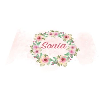 Akvarell blommor Bordstabletter med namn - Tenstickers