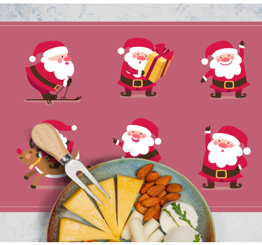 6 söta jultomten julbordsmattor - Tenstickers