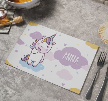 Unicorn anpassningsbara barn vinyl bordstabletter - Tenstickers