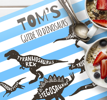 Dinosaurier med namn personliga bordsmattor - Tenstickers