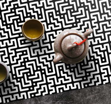 Abstract maze pattern bordstabletter - Tenstickers