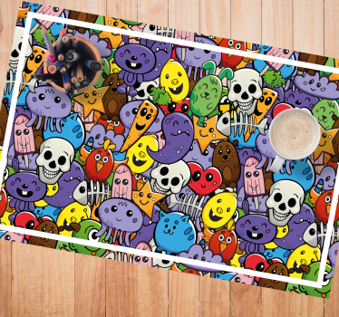 Abstrakt tecknad design original vinyl bordstabletter - Tenstickers
