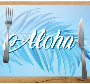 Aloha palm leaves bordstabletter texter - Tenstickers