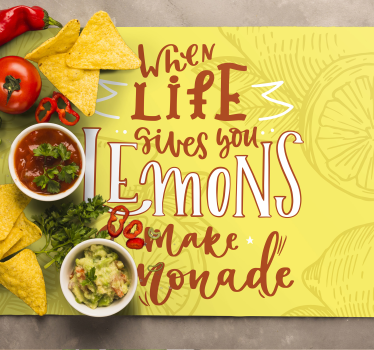 Apelsin och citron skiss citat vinyl bordstabletter - Tenstickers
