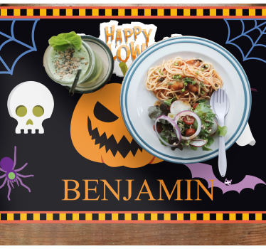 Barn halloween mönster med namn halloween bordsmattor - Tenstickers
