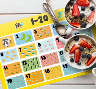 Beräkna 1 till 20 barnbarnmatta - Tenstickers
