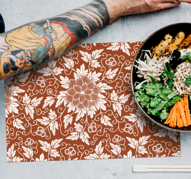 Blommor paisley brickor paisley vinyl bordstabletter - Tenstickers