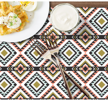 Boho mönster texturerat vinyl bordstabletter - Tenstickers