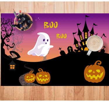 Boo halloween natt halloween bordsmattor - Tenstickers
