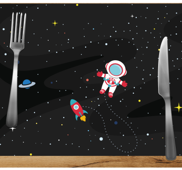 Bordstabletter barnen astronaut och raket - Tenstickers