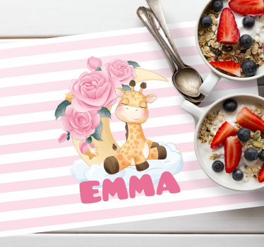 Bordstabletter barnen giraff med rosor - Tenstickers