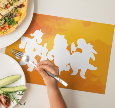 Bordstabletter barnen med lekfulla figursilhuetter - Tenstickers