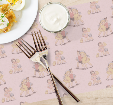 Bordstabletter barnen med vintage barnillustrationer - Tenstickers
