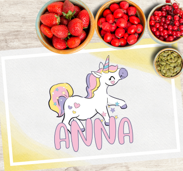 Bordstabletter barnen unicorn med hjärtan - Tenstickers
