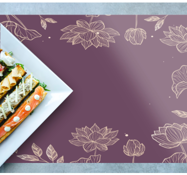 Bordstabletter elegant med blommönster lotus - Tenstickers