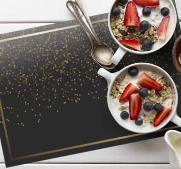 Bordstabletter elegant svart glittrande - Tenstickers