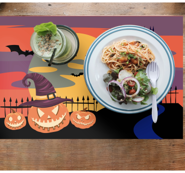 Bordstabletter halloween pumpa mardrömsscen - Tenstickers