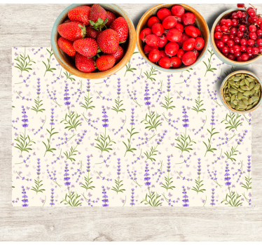 Bordstabletter lavendelblommönster - Tenstickers