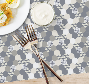 Bordstabletter med geometriskt hexagonmönster - Tenstickers