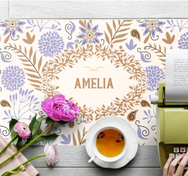Bordstabletter med namn blommönster - Tenstickers