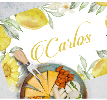 Bordstabletter med namn citronblomsterarrangemang - Tenstickers