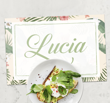 Bordstabletter med namn floral namn design - Tenstickers