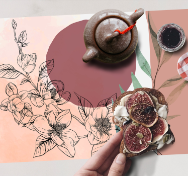 Bordstabletter modernt blommig minimalistisk accent - Tenstickers