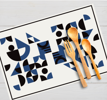 Bordstabletter modernt geometriska blå mönster - Tenstickers