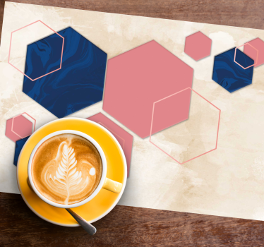 Bordstabletter modernt hexagonala mönster - Tenstickers
