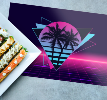 Bordstabletter modernt retro palm geometri - Tenstickers