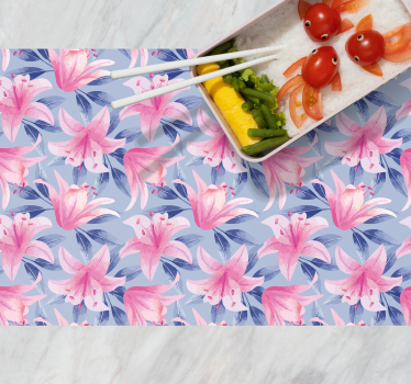 Bordstabletter original floral rosa liljemönster - Tenstickers