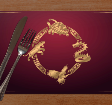 Bordstabletter original gyllene djur emblemer - Tenstickers