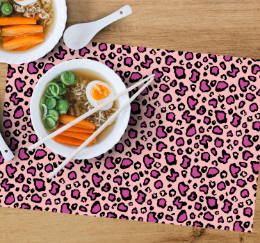 Bordstabletter original rosa leopardmönster - Tenstickers
