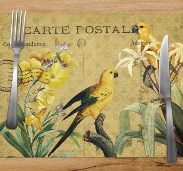 Bordstabletter original vintage blommig vykort - Tenstickers