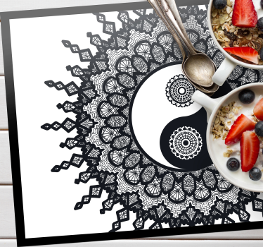 Bordstabletter yin yang mandala mönster - Tenstickers