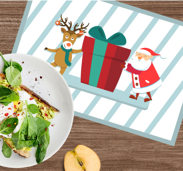 Chibi santa och ren julbordsmattor - Tenstickers