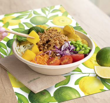 Citroner och limefrukter citrus bordsmatta - Tenstickers