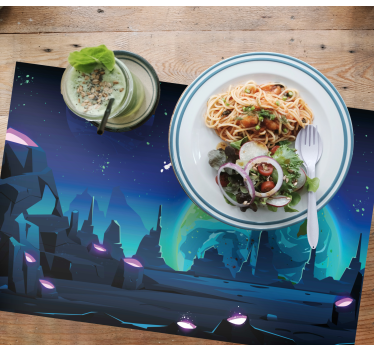 Cosmic landscape scene bordstabletter modernt - Tenstickers
