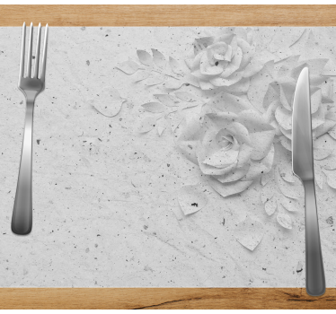 Elegant blommig relief bordstabletter - Tenstickers