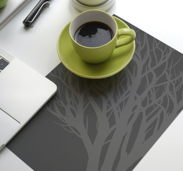 Eleganta grå blad eleganta vinyl bordstabletter - Tenstickers