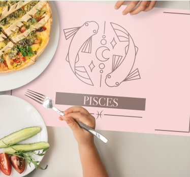 Fiskarna rosa kort stjärntecken design hem vinyl bordstabletter - Tenstickers