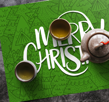God jul med roliga träd julbordsmattor - Tenstickers