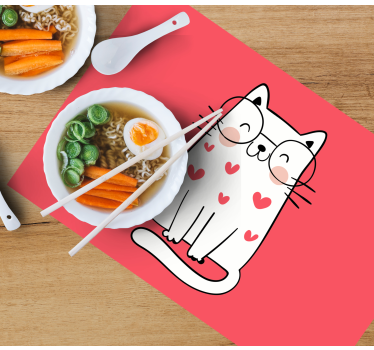 Härlig leende kattbarnbordsmatta - Tenstickers