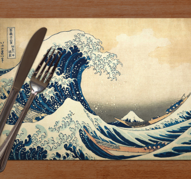 Hokusai kanagawa våg rektangulära bordstabletter - Tenstickers