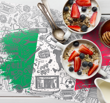 Italien bakgrund restaurang vinyl bordstabletter - Tenstickers