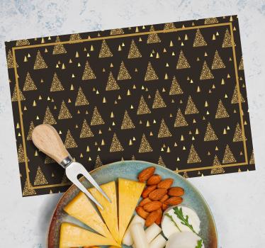 Jul bordstabletter eleganta guld julträd - Tenstickers