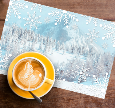 Jul bordstabletter snöflinga vinterlandskap - Tenstickers