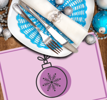 Jul bordstabletter snöflinge ornament illustration - Tenstickers